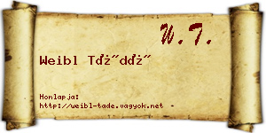 Weibl Tádé névjegykártya